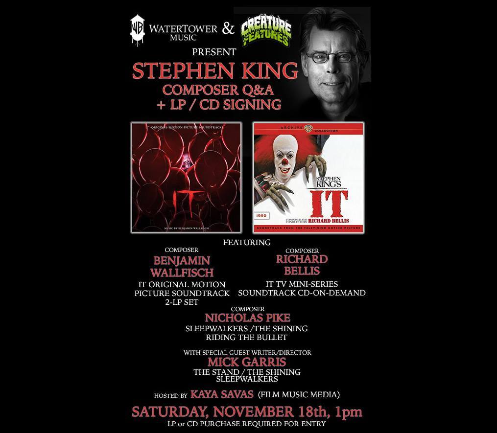 Stephen King Composer Q&A And LP/CD Signing